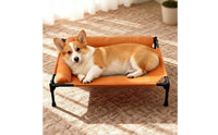 Removable and Washable Elevated Dog Bed with Supportive Cushion Moisture-Proof Elevated Dog Bed Easy to Clean L-Shaped Pet Lounger Solid Support for Large Dogs, Cats, Outdoor, Camping, Patio