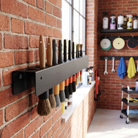 High Capacity Car Detailing Brush Holder Compact Detailing Brush Holder Black Tool Organizer Long-Lasting for Garage