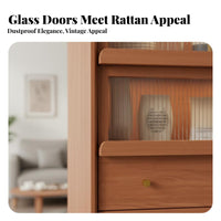 particle-resistantproof Design Rattan Door Credenza Multifunctional Storage Furniture Elevated Base Buffet Cabinet for Families, Homeowners, New Movers, Living Room, Bedroom, Entryway, Hallway