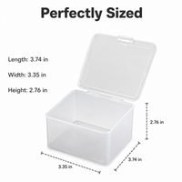 Frosted Storage Box with Hinged Lid, Dustproof PP Storage Containers, Desktop Organizer for Craft Supplies, Toys