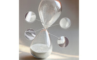 Decorative Glass Hourglass Tabletop Hourglass with Glitter Sand Glittery Sandglass Clear for Desk, Shelf, Bedside Table