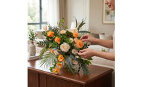 Artificial Floral Arrangement Wilt Wedding Flower Arrangement Pre-Made Faux Flower Runner for Event Planners, Photo Backdrop