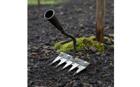 Manganese Steel 5-Tine Hoe Head Multifunctional Weeding Hoe Head Multi Purpose Unwanted Plant Rake Heavy Duty for Vegetable Plot, Farm