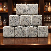 Home Bar Whisky Stones for a Light Luxury Style, Granite Drink Chiller Bar Accessories, 10 Pack of 2x2x2cm Cooling Stones