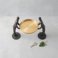 Sculptural Key Holder Tabletop Decorative Key Holder Versatile Gold Finish