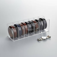 Clear Acrylic Belt Box 7 Compartments Multi-Slot Belt Organizer