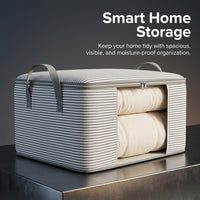 Large Capacity Storage Bags for Clothes with Clear Window, Foldable Organizer for Closet Organization Bedding, 4