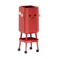 Wheeled Garbage Can Elevated Wastebasket Sturdy for Apartment