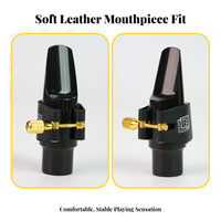 snug-fit Saxophsingle Ligature Good Vibration Alto Sax Ligature long-lasting Wind Instrument Accessory Easy to Use for Saxophonists, Clarinetists, Music Students, individual Practice, onstage Performance, Band Rehearsal, Recording Studio