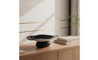 Irregular Fruit Platter Modern Oval Dish with Pedestal Base Large Footed Bowl High-Gloss for Living Room
