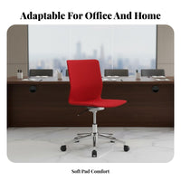 Adjustable Height Armless Drafting Chair Ergonomic Back Support Armless Rolling Chair with Footrest Padded Seat Cushion Office Furniture Easy to Clean for Receptionists, Professionals, Students, Reception Area, Conference Room, Studio, Standing Desk Setup