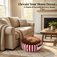 New Chinese Cushion, Round Tatami Seat Pad, Ottoman Pouffe, Large Floor Pillow for Living Room, Meditation Cushion