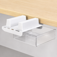 Under Desk Storage, Slide Out Under Desk Storage, Transparent 18L Desk Drawers for Home Office Polymer Organiser