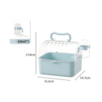 Top Handle Hamster Carrier Cage Water Bottle Portable Hamster Cage Transparent