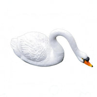 Feather Texture Floating Swan Ornament Realistic Floating Swan Statue Lifelike Animal Sculpture Weather Resistant for Courtyard