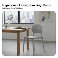 Stackable Molded Plastic Chair with Backrest Modern Design Molded Plastic Seat Minimalist Aesthetic Household Furniture Long-Lasting Construction for Homeowners, Business Owners, Interior Designers, Dining Room, Kitchen, Restaurant, Office