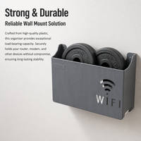 Router Storage Box, Cable Management Box for Router, Drill Wall Mounted WiFi Storage, Vented Cable Organiser Box for Desk