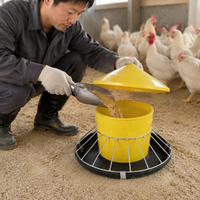 Automatic Chicken Feeder, 60cm Poultry Trough Feeder with 25 Ports, for Hens Chicks Ducks Quail