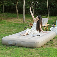 Inflatable Mattress with Built-in Electric Pump for Home, Thickened Double Airbed and Air Bed for Guest Bed Use, Foldable Travel Bed, 1 Pack