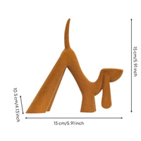 Flocked Dog Figurine Compact Resin Dog Statue Gift Sculpture for Bookshelf, Desk, Display Cabinet