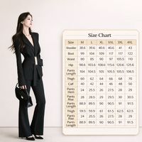 Ladies Trouser Suits for Wedding Guests with Long Sleeve Jacket, Two Piece for Women in Extended Sizes, Polyester Blend Material