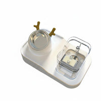 Dual Use 2-in-1 Pet Feeder Easy to Clean Water Fountain Bowl Large Capacity Feline Water Dispenser Visible Level for Cats, Small Dogs