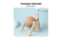 Cat Scratching Sphere Furniture Protection Sisal Rope Scratcher Sphere Wooden Stand Cat Scratcher Interactive Pet Supplies