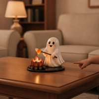 Tealight Holder Glossy Candle Holder with Figurine Small for Mantel, Shelves