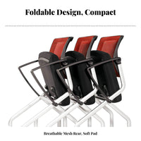 Foldable Upholstered Folding Chair With Armrests Upholstered Folding Armchair Space-Saving Conference Seat Comfortable for Office Workers, Business Owners, Training Room, Meetings, Lecture Hall, School