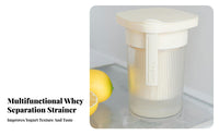 Fridge Safe Yogurt Filter Press Multi-Purpose Yogurt Press Filter Dustproof Lid Whey Separator Easy to Clean for Health Enthusiasts, Home Cooks