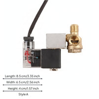 Oil-Non-Oil Compatible Male Threaded Compressor Valve Direct Replacement Air Compressor Solenoid Valve Quiet Operation Easy to Install