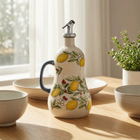 Ceramic Oil Dispenser Bottle Ergonomic Oil Dispenser with Handle Container Long-Lasting Modern for Home Cooks, Kitchen