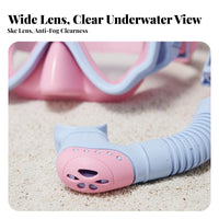 Leak-Proof Seal Kids Snorkel Set Safe Silic Single Material Full Dry Top Snorkel Set Adjustable Strap for Boys, Beginners, Pool, Beach