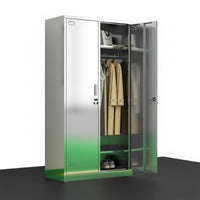 Stainless Steel Locker Rust-Resistant Multiple-Door Metal Cabinet Ventilated Design Employee Storage Cabinet for Employees, Cleanroom, Changing Room