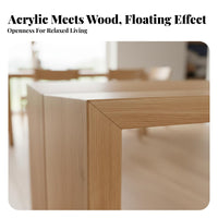 Levitating Dining Table Designer Design Acrylic Leg Wood Table Multi-Functional Acrylic Leg Desk for Professionals, Students, Living Room, Study