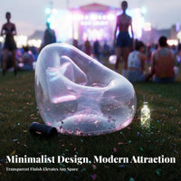 Transparent Inflatable Sofa Trendy Transparent Inflatable Chair Quick Inflation Clear Inflatable Chair for Young Adults, Teens, Dorm Room, Parties