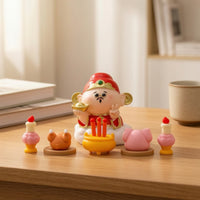 Cartoon Figure with Altar Compact Buddha Statue with Base Small Miniature Altar Set for Buddhists, Collectors, Desk, Office