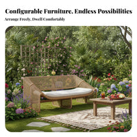 Weather Resistant Woven Armchair Waterproof Woven Low-Slung Seat Modern Design Outdoor Furniture Cushioned Comfort for Guesthouse Operators, Homeowners, Readers, Balcony, Garden, Courtyard, Poolside