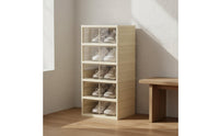 Space-Saving Plastic Shoe Storage Box Dustproof Stackable Plastic Shoe Storage Dust-Proof Installation-Effortless for Entryway, Closet, Bedroom