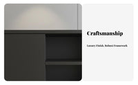 Minimalist design Handleless Credenza Modern Design Sideboard Black Finish Buffet Cabinet Multipurpose for Homeowners, Apartment Dwellers, Adults, Dining Room, Bedroom, Hallway, Kitchen