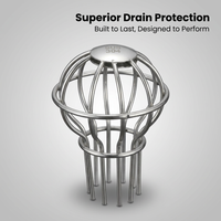 Roof Anti-Blocking Drain Cover - 304 Stainless Steel Mesh Structure, Heavy Duty Gutter Strainer for Patio Drainage