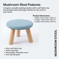 Pouffe Stool Change Shoe Footrest, Wooden Legs Living Room Bedroom, Living Room Bedroom Washable Cover, Footstool Solid Wood