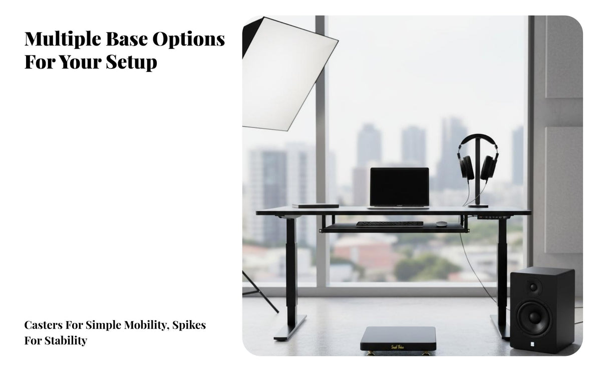 Eliminates Resonance Floor Speaker Vibration Damping Tray Noise Reduction Speaker Isolation Base Strong Load-Bearing Subwoofer Shock Absorption Platform Anti-Slip Design for Audiophiles, Home Theater Enthusiasts, Recording Studio