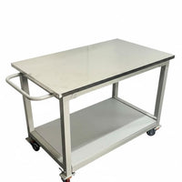 High Load Capacity Mobile Workbench Resistant Rolling Tool Table Easy to Clean Rolling Work Table for Warehouse Workers, DIY Enthusiasts, Factory, Repair Shop, Laboratory, Commercial Kitchen