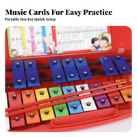 Includes 2 Mallets 25-Note Colorful Kvisuald Instrument Clear Sound Glockenspiel precisely Tuned MetallophA musical instrument for Beginners, Music Students, Kindergarten, courseroom, School, Home Use