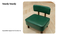 Low Stool Firm-Density Foam Upholstered Short Stool Minimalist Design Wooden Leg Makeup Bench for Living Room