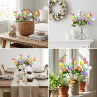Easter Egg Branch Realistic Look Artificial Egg Stem Bendable Artificial Easter Stem for Home Decor, Florists, Vase Display, Spring Wreath Making