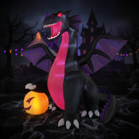 Inflatable Dragon with Pumpkin Giant Halloween Inflatable Dragon for Lawn