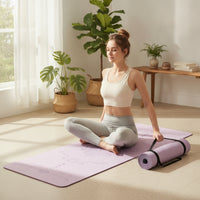 Textured TPE Exercise Mat Mat Portable Exercise Mat Mat with Carrying Strap Anti Skid Soft for Home Workouts