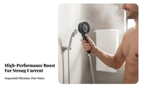 Single-Button Stop High Pressure Shower Head Multiple Spray Modes Handheld Shower Head Pause Mode